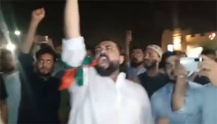PTI workers protest in front of Core Commander House Peshawar