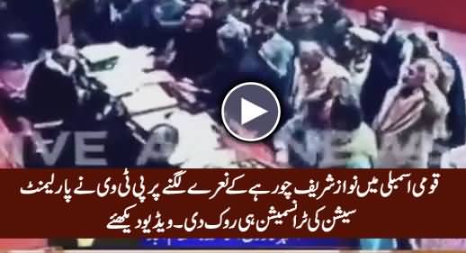 PTV Stopped Airing Transmission As Soon As PTI Members Raised Slogans Against Nawaz Sharif