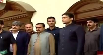 Punjab's Chief Minister Hamza Shahbaz arrives at the Chief Minister House, received guard of honor 