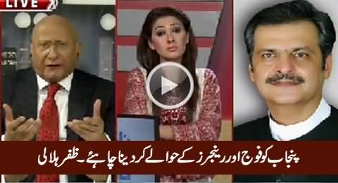 Punjab Should Be Handed Over To Army And Rangers - Zaffar Hilaly