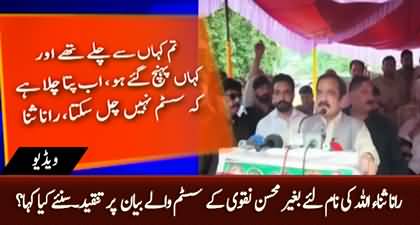 Rana Sanaullah strongly reacts to Mohsin Naqvi's statement without mentioning him