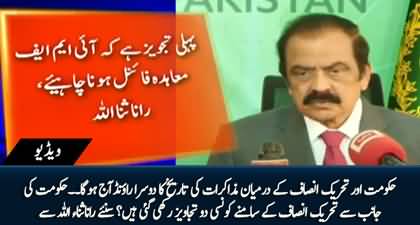 Rana Sanaullah tells two proposals of govt which were put before PTI's delegation