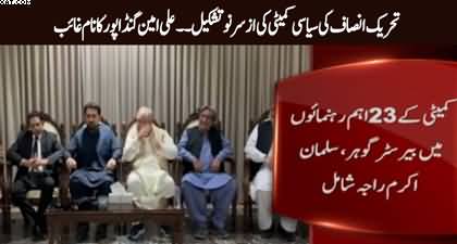 Re-formation of PTI's political committee, Ali Amin Gandapur's name missing