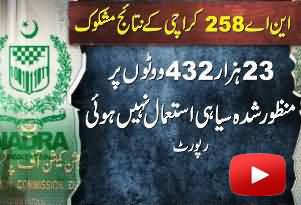 Rigging Proved in NA-258 Karachi - More Than 23000 Fake Votes - NADRA Issued Report