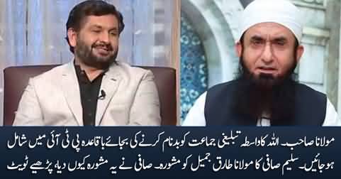 Saleem Safi advises Maulana Tariq Jameel to officially join PTI