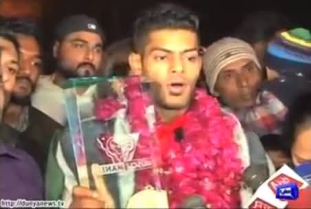 Salman Ahmad Reaches Lahore After Wining Mr. Musclemania