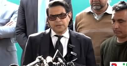 Salman Akram Raja's Media Talk Outside of Election Commission