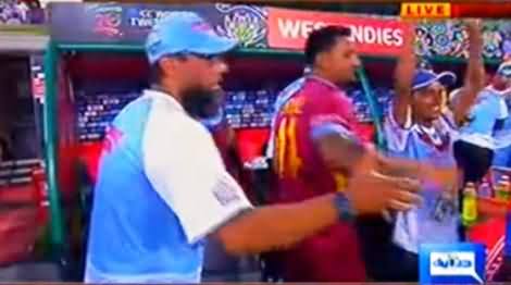 Saqlain Mushtaq Looking Very Happy on the Defeat of Pakistan by West Indies