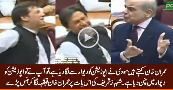 See Imran Khan's Reaction When Shahbaz Sharif Said 