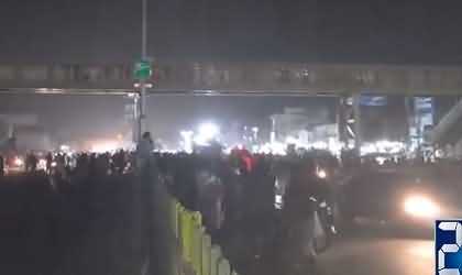 See The Visuals of TLP's March At Muridke During Heavy Rain