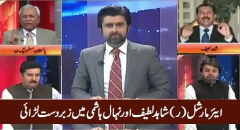 Severe Fight Between Air Marshal (R) Shahid Latif & Nehal Hashmi