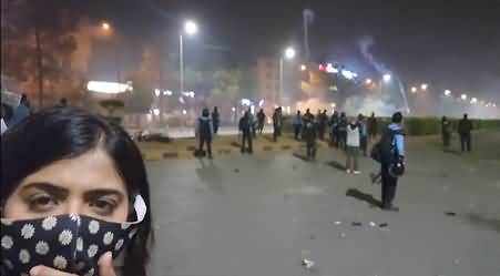 Severe tear gas shelling at d-chowk, Aniqa Nisar shows latest situation