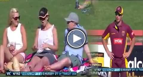 Sexual Gestures by the Girlfriend of Fielder Caught on Camera During the Match