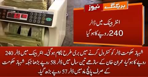 Shahbaz govt failed miserably to control the dollar, dollar reached at 240 Rs in interbank