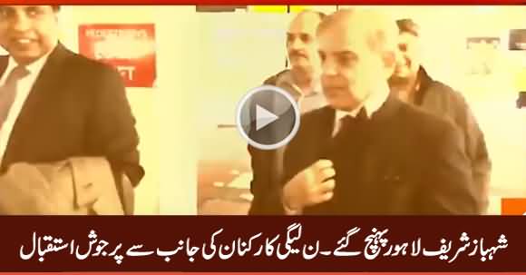 Shahbaz Sharif Reached Lahore, PMLN Workers Warmly Welcomed Shahbaz Sharif