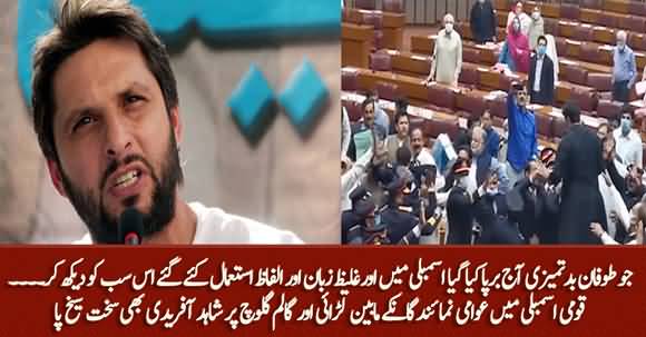 Shahid Afridi Angry on Fight Among Public Representatives in National Assembly