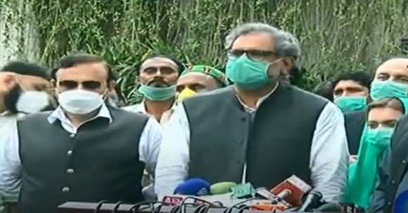 Shahid Khaqan Abbasi And Others Media Talk About NAB And Shehbaz Sharif Issue