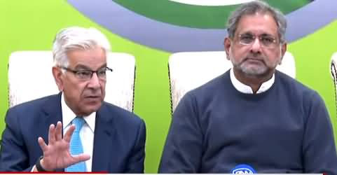 Shahid Khaqan Abbasi & Khawaja Asif's Press Conference on CJ Rana Shamim's Revelations