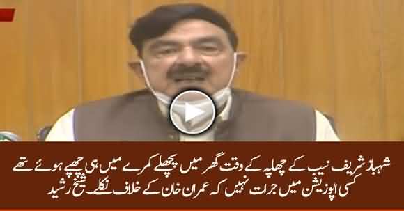 Shehbaz Sharif Was Hiding In A Room When NAB Raided - Sheikh Rasheed Media Talk