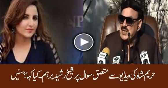 Sheikh Rasheed Got Angry on Journalist Over Asking Question About Hareem Shah