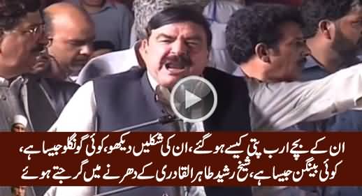 Sheikh Rasheed Blasts on Nawaz Sharif & His Children in Tahir ul Qadri's Dharna