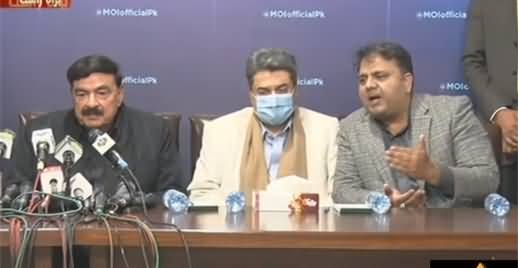 Sheikh Rasheed, Fawad Chaudhry, Farogh Nasim, Pervez Khattak Joint Press Conference