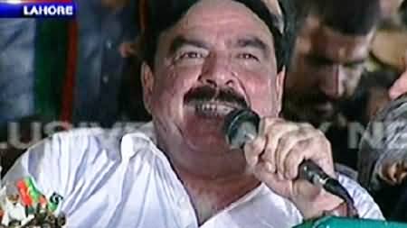 Sheikh Rasheed Speech In PTI Jalsa At Minar e Pakistan, Lahore – 28th September 2014