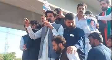 Sher Afzal Marwat addresses PTI rally in Peshawar