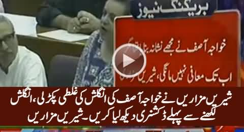 Shireen Mazari Criticizing Khawaja Asif For Writing Wrong English in Apology Letter