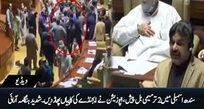 Sindh Assembly maidan e jang ban gaya, opposition aur hakumati arkan main hathapai
