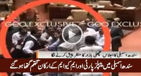 Sindh Assembly - PPP And MQM MPAs Get Physical During Proceedings