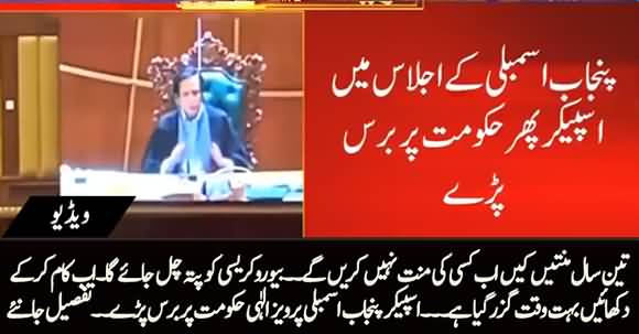 Speaker Punjab Assembly Pervaiz Elahi Got Angry On PTI Govt's Performance
