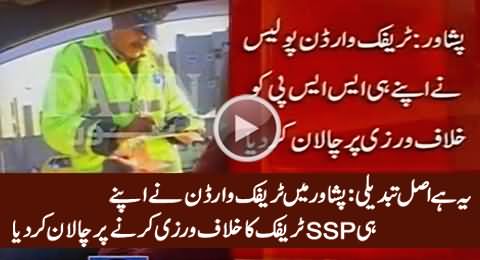 SSP Traffic in Peshawar Fined by Traffic Warden for Violating Traffic Signal