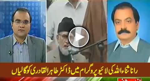 Tahir ul Qadri Jhoota Aur Lanti Molvi Hai - Rana Sanaullah Abusing Dr. Tahir ul Qadri in Live Show