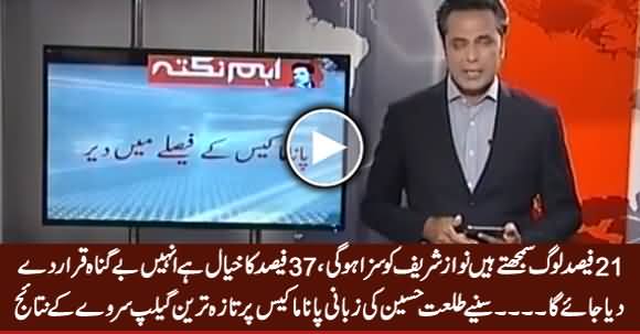 Talat Hussain Showing The Results of Latest Gallop Survey on Panama Case Expected Decision