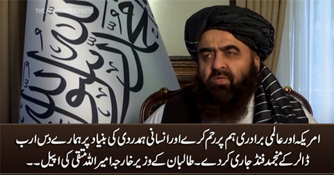 Taliban foreign minister begged America to have mercy on them and release their frozen funds