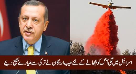 Tayyip Erdogan Sends Aid to Israel To Fight Fire Across Country