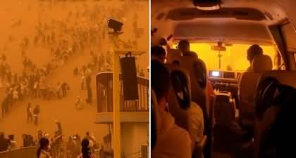 Video: Terrifying scenes apocalyptic sandstorm engulfs 10,000 tourists