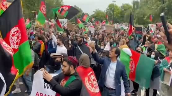 Thousands of Afghans March Through London Against The Taliban Takeover of Afghanistan