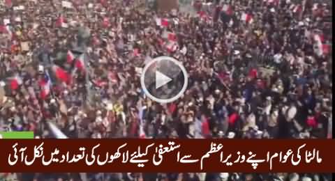 Thousands of Protesters Outside Prime Minister House in Malta To Ask For Resignation