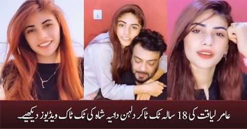 Tiktok videos of Aamir Liaquat's tiktoker wife Dania Shah