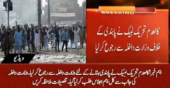 TLP Filed An Application in Interior Ministry to Review Ban Imposed By Govt