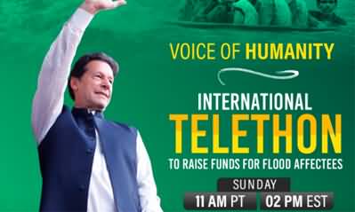 Tomorrow night I will be doing another Telethon to raise money for flood victims - Imran Khan