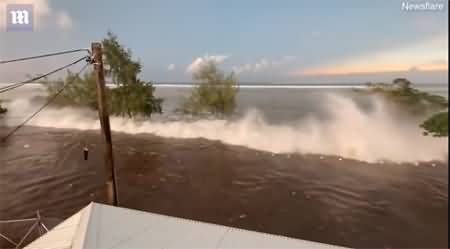 Tonga tsunami: Powerful moment tidal wave hits the Pacific island