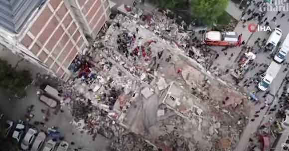 Turkey Earthquake - Drone Footage Shows Buildings Turned Into Rubble In İzmir