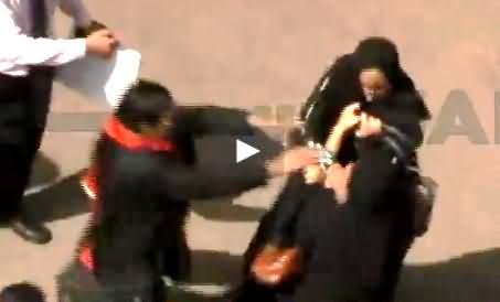Two Women Fighting with Each Other in City Court Premises, Karachi