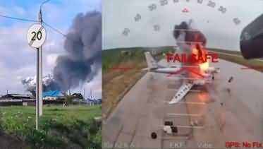 Ukrainian drones strike airbases across Russia destroying dozens of warplanes