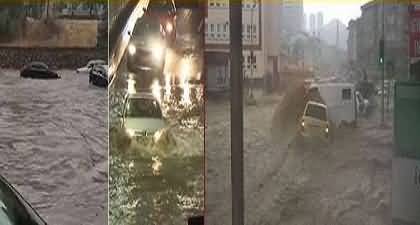 Unexpected heavy rain created flood situation in Ankara, Many cars washed away
