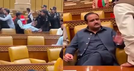 Usman Buzdar sitting 'neutral' during heavy fight in Punjab Assembly