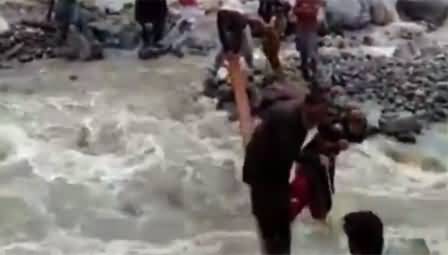 Very unfortunate incident: Father and daughter both fell into flood water in Neelam Valley